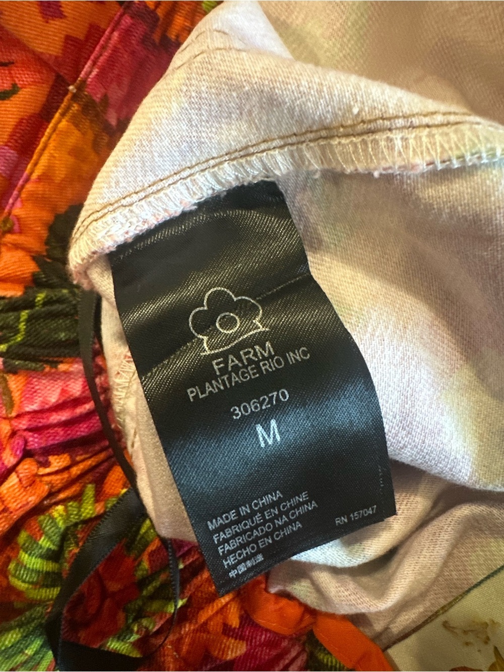 NWT FARM RIO blooming garden shorts orange boho tropical beach vacay floral sz M - Picture 6 of 10